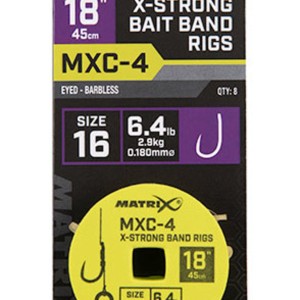 Matrix - MXC-4 Barbless 45cm X-Strong Bait Band Rigs