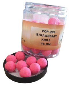 GrainBaits - Fluo Pop-Ups Strawberry Krill, Roze